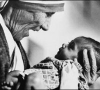 Mother Theresa with armless baby