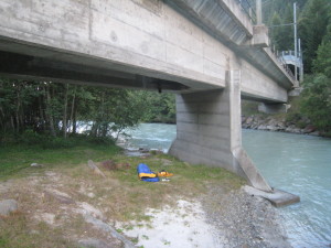 Homeless living under a bridge