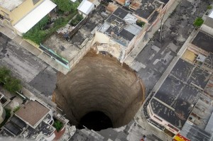 large hole in the ground