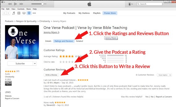 rate the podcast on iTunes