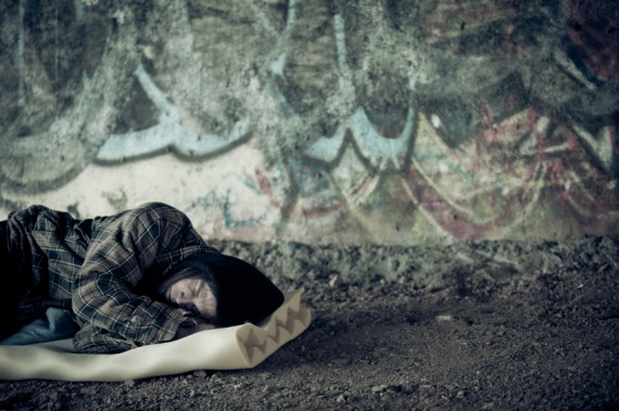 sleeping homeless teen