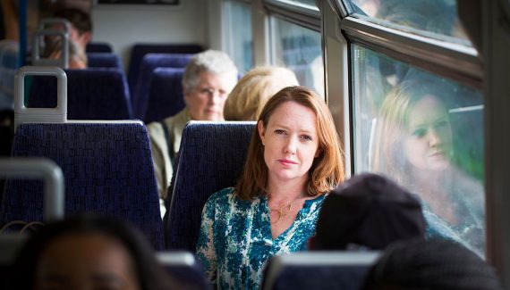 woman on the train