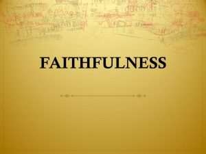 faithfulness of God