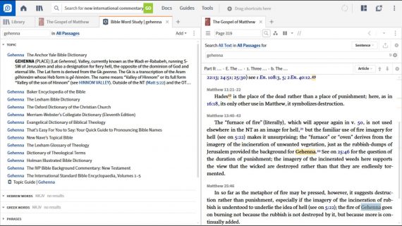 gehenna Logos Bible Software